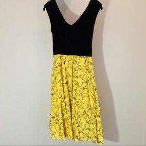 Yellow Flamingo Print Dress by eShakti